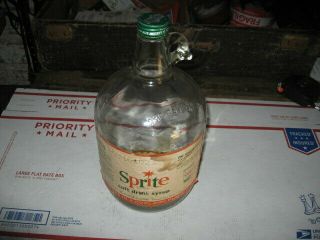 Vintage Sprite 1 Gallon Syrup Jug With Paper Label
