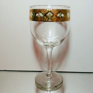 4 (Four) Vintage CULVER LTD GLASS VALENCIA Wine Glasses 24K Gold Trim 5