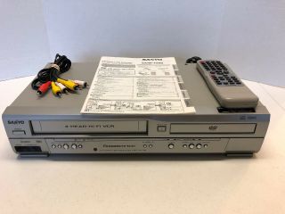 Sanyo Dvw - 7200 Dvd Vhs Player Recorder Combo With Remote Hi - Fi Stereo 4 Head