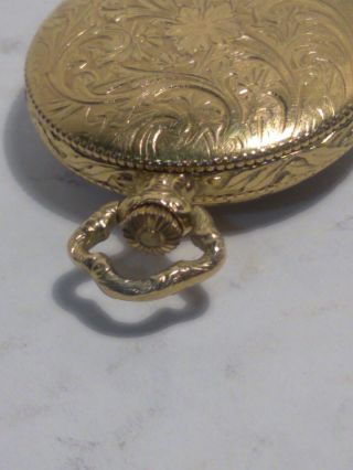 Vintage 17 Jewel Incabloc Swiss Pocket Watch Pendant Gold Jeanbourquin & Cie 2