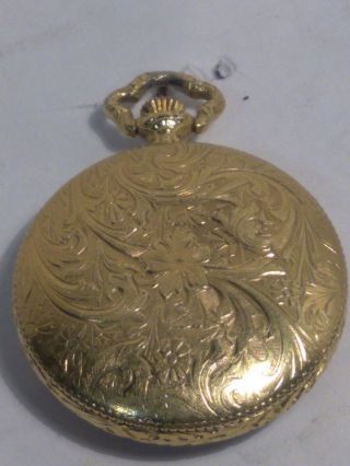 Vintage 17 Jewel Incabloc Swiss Pocket Watch Pendant Gold Jeanbourquin & Cie 4