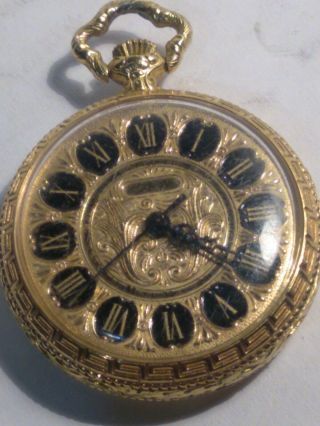 Vintage 17 Jewel Incabloc Swiss Pocket Watch Pendant Gold Jeanbourquin & Cie 5