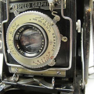 Vtg Speed Graphic 2 1/4 x 3 1/4 Large format field Camera (W/ issues) 2