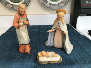 3 Pc.  Vintage 7 1/2 " Hummel Goebel 214 Nativity Holy Family Figurines