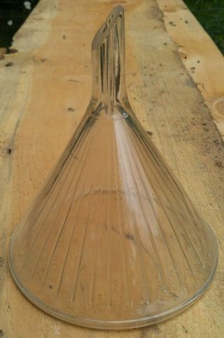 Vintage Scientific Glass Ribbed Funnel 9” X 9” Industrial,  Lab,  Pharmacy