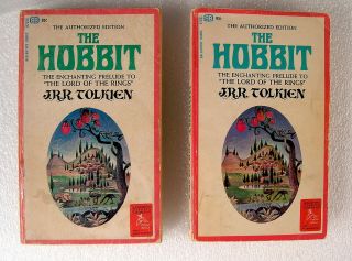 The Hobbit (2 Copies) W & Wo Lion Cover J.  R.  R.  Tolkien Lord Rings Frodo Bilbo