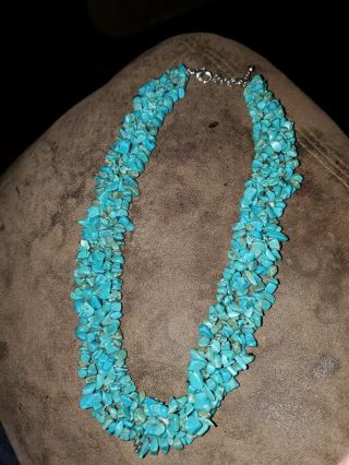 Vintage Native American Turquoise Bead Necklace