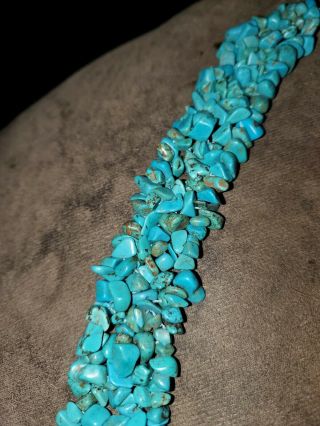 Vintage native american turquoise bead necklace 2