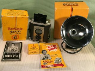 Vintage Kodak Brownie Reflex Synchro Model Camera W/ Brownie Flashholder