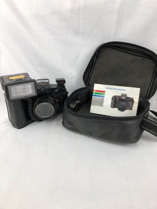 Vintage Mitsuba Tc 8000 Camera 35mm With External Flash And Case