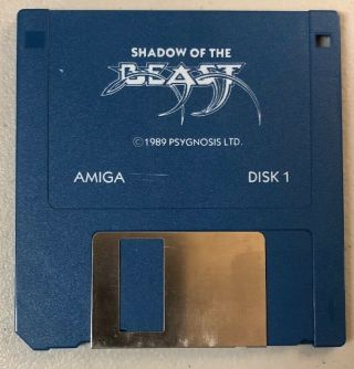Vintage Video Game Floppy Disk 1989 Shadow Of The Beast Disk 1 Commodore Amiga