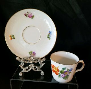 Vintage Royal Copenhagen Saxon Flower Demitasse Cup And Saucer - 1221 - 1546 -