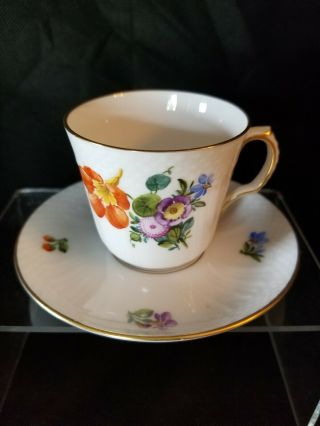 Vintage Royal Copenhagen Saxon Flower Demitasse Cup and Saucer - 1221 - 1546 - 2