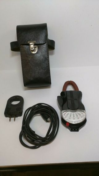 Vintage Weston Clamp On Amp Volt Meter Model 749 With Plug In Adapter