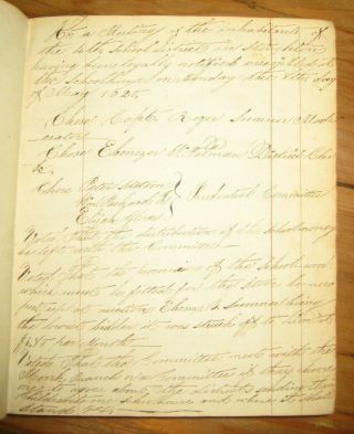 1820 - 1854 Manuscript Ledge Meeting Minutes,  Stoughton MA,  School District No.  4 3