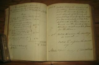 1820 - 1854 Manuscript Ledge Meeting Minutes,  Stoughton MA,  School District No.  4 4