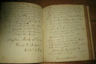 1820 - 1854 Manuscript Ledge Meeting Minutes,  Stoughton MA,  School District No.  4 6