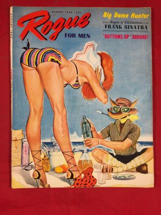 Vtg Rogue Aug 1956 Bill Wenzel Ward Bettie Page Bunny Yeager Girlie Risqué Pinup