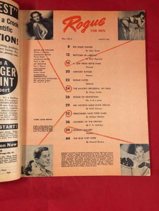 Vtg Rogue Aug 1956 Bill Wenzel Ward Bettie Page Bunny Yeager Girlie Risqué Pinup 2