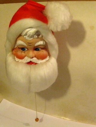 Vintage Santa Head Musicbox Wall Hanger Christmas Santa Claus Is Coming To Town