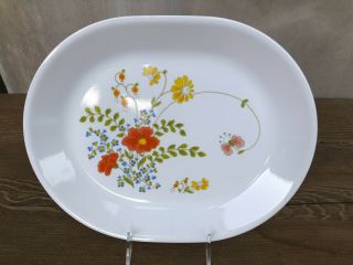 Vintage Corelle Corning Wildflower 12 1/4 " Oval Serving Platter Plate