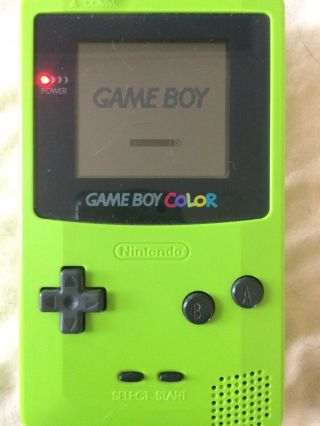 Vintage Nintendo Game Boy Color System,  Green W.  Games,  Wall Adapter And Case