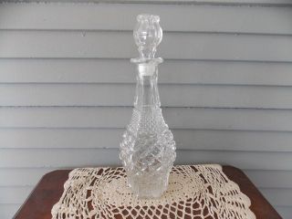Vintage Anchor Hocking Clear Glass Wexford Pattern Wine Whiskey Decanter Bottle