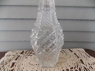 Vintage Anchor Hocking Clear Glass Wexford Pattern Wine Whiskey Decanter Bottle 3