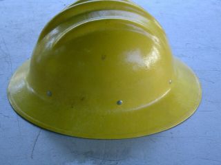 Vintage E.  D.  Bullard Fibreglass Hard Boiled Hard Full Rim Hat Yellow With Liner
