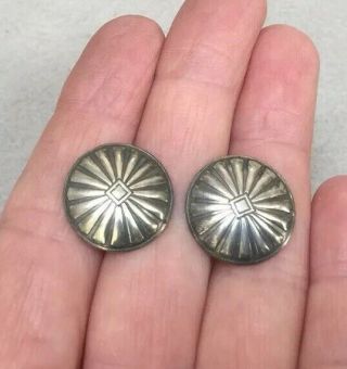 Vintage Sterling Silver Southwestern Concho Buttons 3/4 “ 2