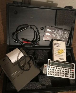 Vintage Sharp Pocket Computer Pc - 1261 With Ce Printer & Case Calculator