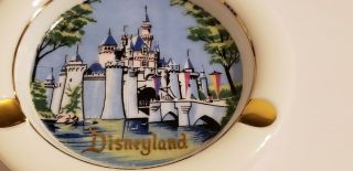 Vtg Disneyland Walt Disney Productions Sleeping Beauty Castle Gold Trim Ashtray