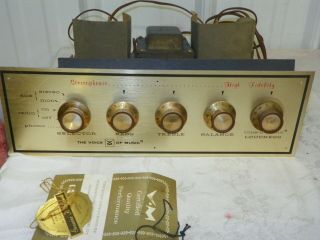 THE VOICE OF MUSIC TUBE STEREO AMPLIFIER & PREAMPLIFIER PRE AMP From Console 6