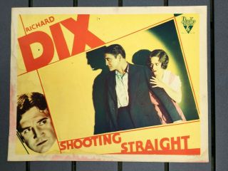 Vintage Movie House Theater Lobby Card Shooting Straight Richard Dix 1930 Crime