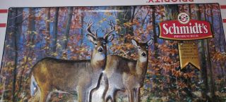 vintage Schmidt ' s Premium Beer Wildlife Deer - It ' s Always In Season Tin Sign 3