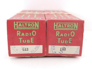2 X L63 Haltron Tubes.  Nos/nib Tubes,  St Version,  1950´s Matched C16 En - Air