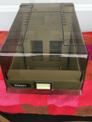 Vintage Tandy Floppy Disk File Holder Case Storage Box 5 1/4 " Tall Organizer