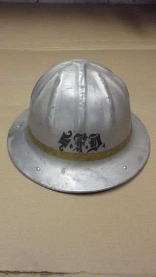 Vintage B.  F.  Mcdonald Hard Hat Aluminum Construction Helmet W/suspension