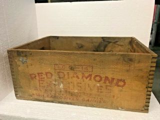 Vintage Red Diamond Explosives Wood Crate Pp
