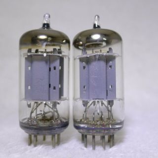 Matched Pair Telefunken Ecc82/12au7 Long Smooth Plate Germany Diamond Strong