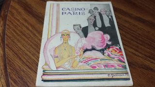 1925 1926 Casino De Paris France Program Art Deco Cover Antique Theatre Book