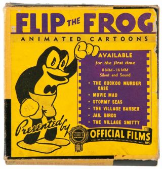 8mm Official Films Cartoon Flip The Frog Kodak 1930c Black White Cuckoo Murder