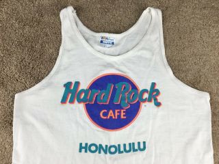 Vintage Hard Rock Cafe Honolulu Hawaii Shirt Tank Top M White Hotel Casino Hat