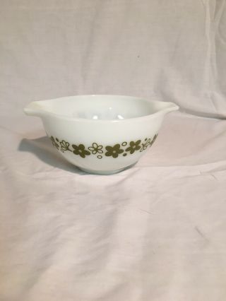 Vintage Pyrex 750 Ml Casserole Bowl 441,  Green And White Flowers