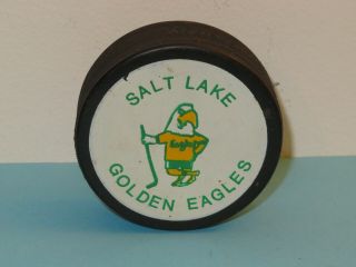 Salt Lake Golden Eagles Chl Vintage Hockey Puck Farm Of Kings Seals Barons Blues