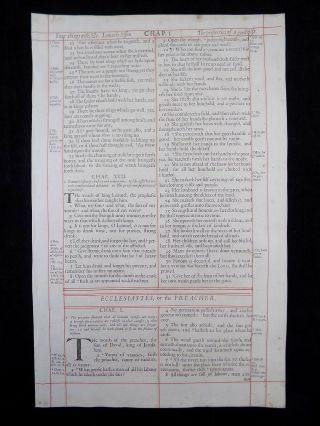 1680 Oxford First Folio King James Bible Leaf Ecclesiastes Title Page - Proverb 31