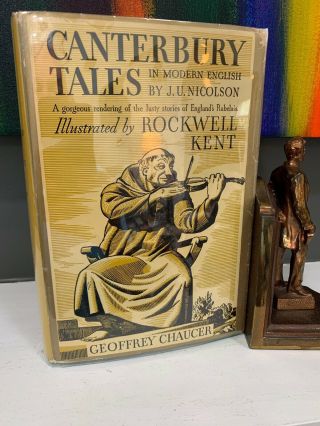 Canterbury Tales In Modern English Rockwell Kent Geoffrey Chaucer 1934 Hc/dj