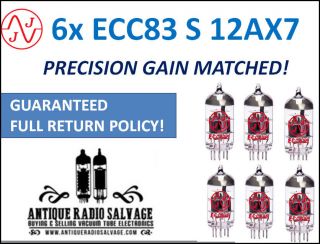 Jj Electronic (tesla) Precision Gain Matched Sextet (6x) Ecc83 - S 12ax7 Tubes