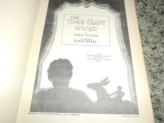 The Timid Giant Earle Ludgin Illustrated By Boris Riedel Children ' s Press 1932 4