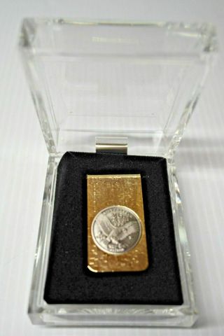 Vintage Money Clip Silver Issue 2gr 999 Fine Coin Eagle Medallion Old Stock